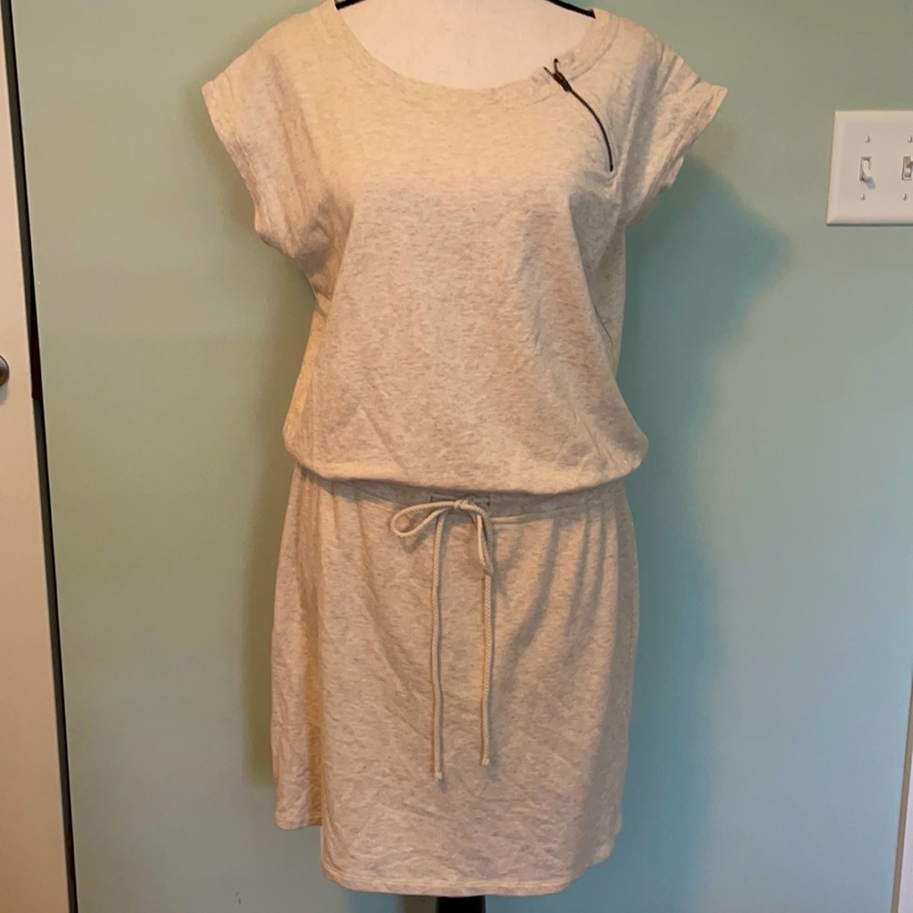 Halogen ecru knit sleeveless dress M